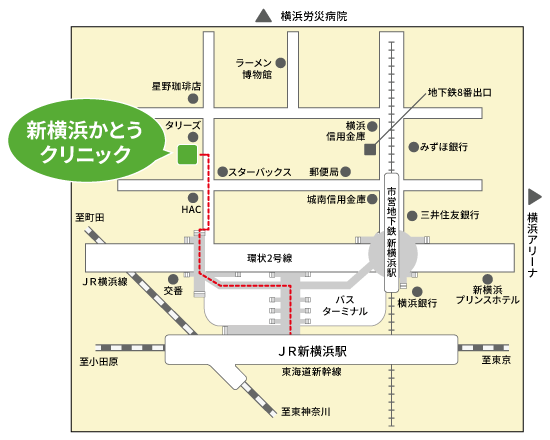 新横浜かとうクリニック地図